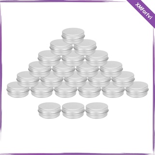 24 piezas tarros de lata de aluminio para crema maquillaje bolas muestras vela de viaje