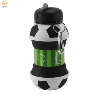 Botella De Agua De Deportes De Fútbol Plegable Botellas De Viaje Con Silicona Para Acampar Senderismo