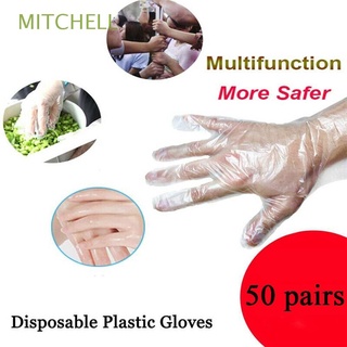 mitchell - guantes de plástico para verduras, frutas, alimentos, desechables, barbacoa, restaurante, cocina ecológica, 50 pares/set de guantes de protección de alimentos