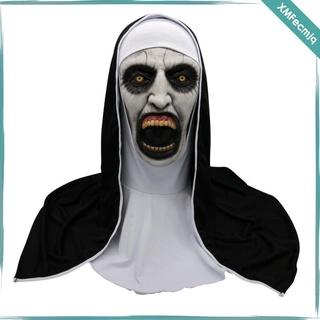Scary The Nun Mask Hood Adult Women Halloween Fancy Dress Cosplay Costume Props