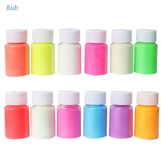 bub - kit de pigmentos de resina luminosa (12 colores, 20 g, brillo en el polvo oscuro, colorante, resina fluorescente, fabricación de joyas)