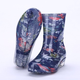 nuevo diseño niña botas de lluvia impermeable zapatos mujer lluvia mujer agua goma midcalf botas primavera botas nuevo