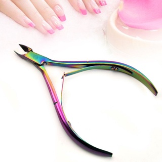 heal hermoso arco iris uñas muertas removedor de cutículas empujador clippers tijeras herramienta (3)