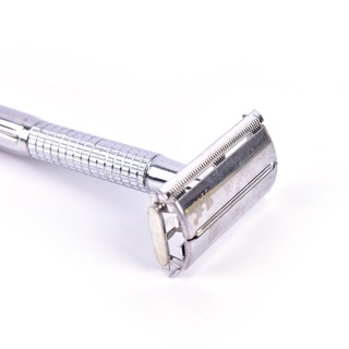[Sun] navaja de afeitar de acero de doble borde cuchilla de seguridad afeitadora mango titular de la hoja espejo (6)