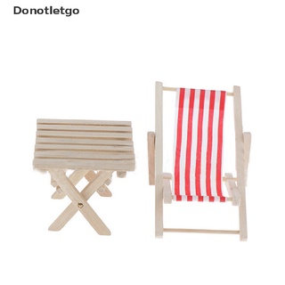 Donotletgo 1: 12 Mini silla plegable De madera Para playa/Chaise/Casa De muñecas