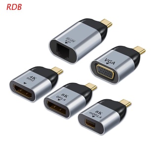 RDB Type-C Male to HDMI/Vga/DP/RJ45/mini DP -HD Video Converter 4K 60Hz For MacBook HDMI-compatible USB-C Type C Adapter
