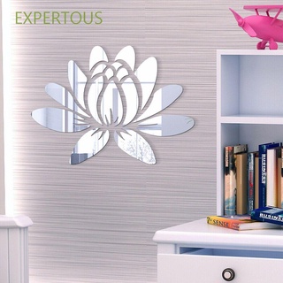 EXPERTOUS Wall Art Blooming Lotus Home Room Decoration Acrylic Mirror Surface Stickers Removable 3D Applique DIY Fashion Self-adhesive/Multicolor