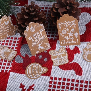 50 etiquetas de navidad de papel Kraft, etiquetas de embalaje para fiestas de navidad, bricolaje, suministros [Jane Eyre] (6)