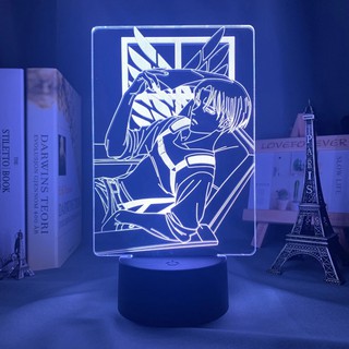 acrílico 3d lámpara levi ackerman anime ataque en titan para el hogar decoración de la habitación luz niño regalo