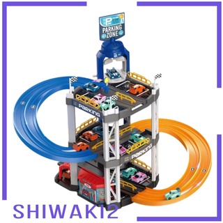 [SHIWAKI2] Pista de carreras de juguete educativo conjunto de juguetes camión de estacionamiento ferroviario rampa juego tren de juguete coches de aventura para niños pequeños bebé preescolar niños