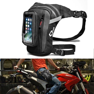 Men Drop Leg Bag Motorcycle Rider Bike Touch Screen Phone Bag, Black (1)