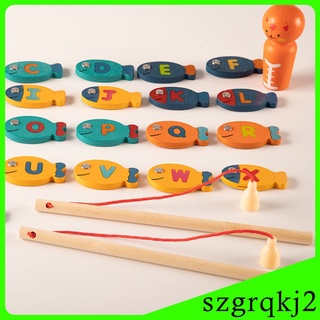 Wenzhen música de madera magnética juguetes de pesca habilidad juguete 26 Pack juegos para regalo niños pequeños (4)