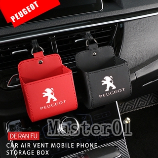 Coche salida de aire bolsa de almacenamiento de la caja para Peugeot 5008 308 207 208GTi 307 107 cuero Auto salida de aire gafas organizador bolsas (1)