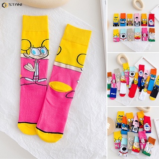 un par de calcetines estampados de animales de dibujos animados tubo largo divertido casual anime novedad patrón calcetines para niños verano nuevo