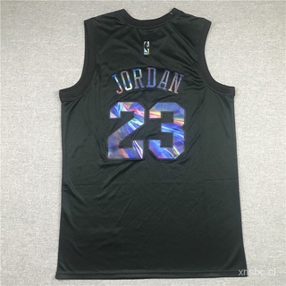 ❤[10 estilos] 2021 nueva NBA jersey Chicago Bulls No.23 Jordan black rainbow edition baloncesto jersey 2R86