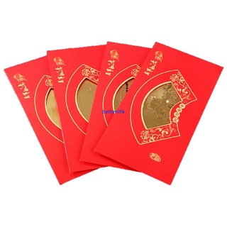 BTF 4pcs 2022 Año Nuevo De Tigre Lámina De Oro Colección De Monedas Rojo Sobre Hongbao Suerte Dinero Bolsillos
