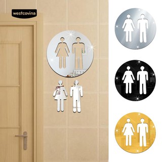 Espejo inodoro inodoro WC hombres mujeres extraíbles arte pegatinas de pared