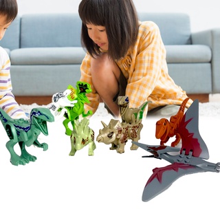 pujaoc dinosaurio modelo figura ensamblado lindo de dibujos animados dinosaurio bull ladrillo juguete