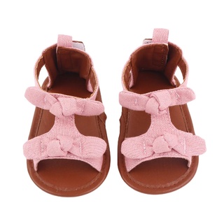 Txt-Zapatos planos antideslizantes, Color sólido, sandalias de suela suave con nudo de arco decorativo, albaricoque, azul marino/rosa