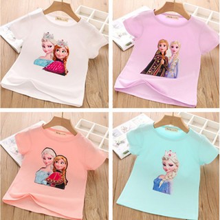Niñas Frozen camiseta LED camisa niños iluminación de dibujos animados corto Top Blingbling chica camisas (2)