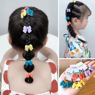 (2pcs) coreano estilo niños accesorios para el cabello cuerda bowknot anillo de pelo niñas princesa diadema par cola de caballo pequeña banda de goma de cuero cubierta de pelo banda