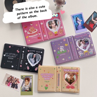 INS 3 Pulgadas Mini Álbum De Fotos Lindo Amor Corazón Almacenamiento Fotocard Libro Polaroid Coleccion
