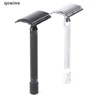 qowine classic - maquinilla de afeitar de seguridad ajustable con cepillo pequeño y hoja cl