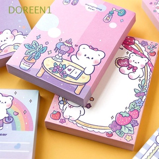 DOREEN1 80 Sheets Cartoon Memo Pads N Times Planner Stickers Kawaii Sticky Notes Cute Office School Supplies Hand Account Decoration Rainbow Bear Self Adhesive Message Notes