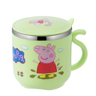 [Omb] 270ml Peppa Pig Minion Cup Kids Baby 304 acero inoxidable dibujos animados tazas de agua con tapa (7)