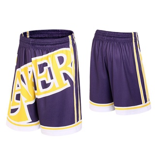 Pantalones Cortos Deportivos De Los Hombres De La Ropa Lakers Baloncesto Sueltos Transpirable Over-t