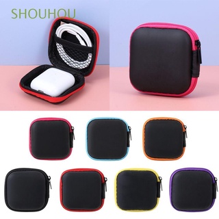 SHOUHOU Portable Earphone Case Hard Organizer Box Headphone Accessories Earbuds Cable Box Pocket Square Shaped Multi-function Storage Bag/Multicolor