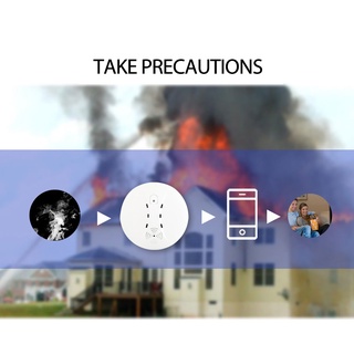 Detector de humo inalámbrico de alarma de humo de graffiti con wifi para incendios en el hogar detector de humo de redes tuya GETRICH (5)