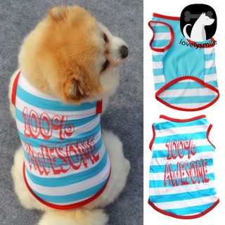 (Ls) Ropa De Cachorro Transpirable Jersey Lindo Mascota Perro Rayas Chaleco Camisa Para Perros Pequeños