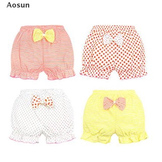 [Aosun] Baby Underwear Girls Shorts Bow Polka Dots Striped Shorts Summer Shorts 0-3Y .
