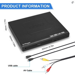 Casa 1080P TV reproductor de DVD portátil VCD MP3 MPEG visor con función de memoria de apagado (3)