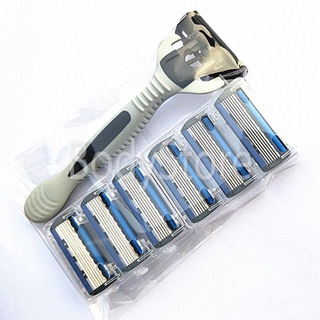 body|6 capas maquinilla de afeitar 1 soporte de afeitar + 7 cuchillas de repuesto de la cabeza de afeitar conjunto de maquinilla de afeitar