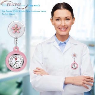 Reloj de bolsillo con Clip retráctil colgante lindo Pin broche enfermera Doctor reloj (6)
