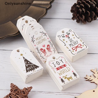 <Onlysunshine> 50 etiquetas de papel Kraft de navidad, suministros, etiquetas, tarjetas de papel colgantes