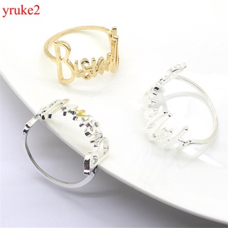 Yruke2 42 mm aleación de Metal servilleta anillos para boda mesa decoración servilleta titular de la boda toalla anillos mesa de cena
