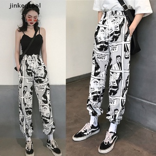 [jinkeqcool] pantalón deportivo casual suelto hip hop harajuku para hombre/mujer/calzado/caliente