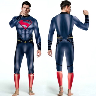 Ropa de cosplay Superman disfraz de los hombres 3D mono mono mono