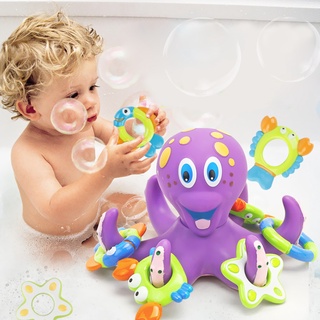 6pcs niño lindo de dibujos animados pulpo de baño conjunto de juguetes flotantes de agua juguetes