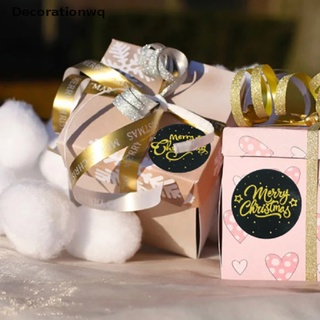 (decorationwq) 500pcs lámina de oro feliz navidad pegatinas sello etiqueta para fiesta diy embalaje en venta