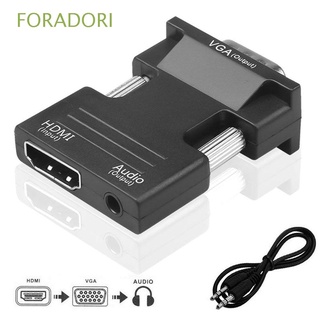 FORADORI Projector PC Adapter HDMI-VGA Female To Male Converter 1080P Output with Audio Cable Signal Transmission for HDTV HDMI To VGA/Multicolor