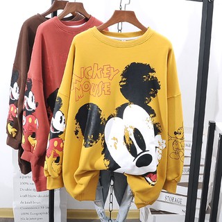 2021 Nuevo Mickey Mouse Sudadera Con Capucha De Las Mujeres Ropa Suelta Suéter tops Blusa Prendas De Abrigo Baju Murah (1)