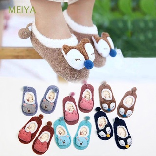 Meiya recién nacido confort interior niño suave bebé calcetines antideslizantes zapatos de algodón piso calcetines