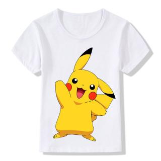 2021 De Dibujos Animados Lindo Pikachu Impresión Ropa Niños POKEMON Camisetas Bebé Manga Corta Camiseta (1)