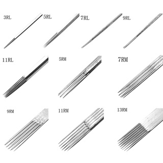 100 pzs kit de agujas desechables de 10 tamaños para tatuajes/juego de accesorios