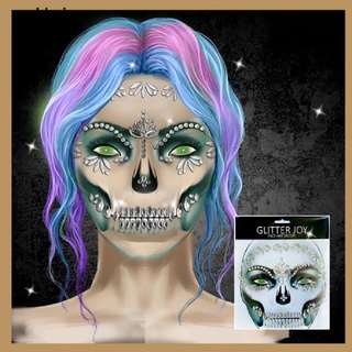 [qukk] halloween cráneo ojo cara tatuajes temporales arte pegatina diy maquillaje cosplay props 458cl