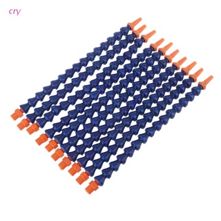 cry 10 Pcs Round Nozzle 1/4PT Flexible Oil Coolant Pipe Hose Blue Orange